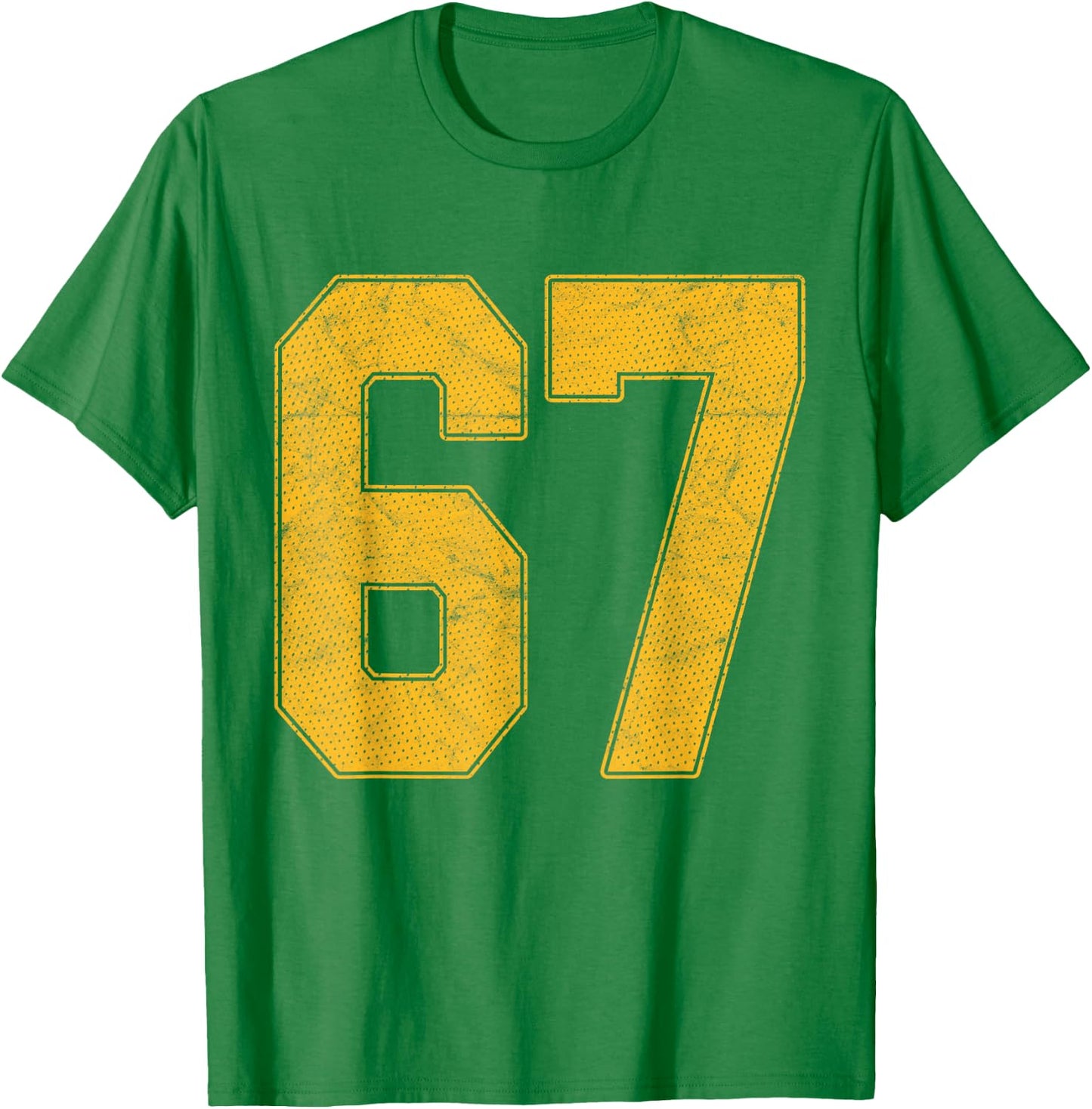 Number 67 Numbered Uniform Sports Team Jersey 67th Birthday T-Shirt - T-Shirt | Irish Green