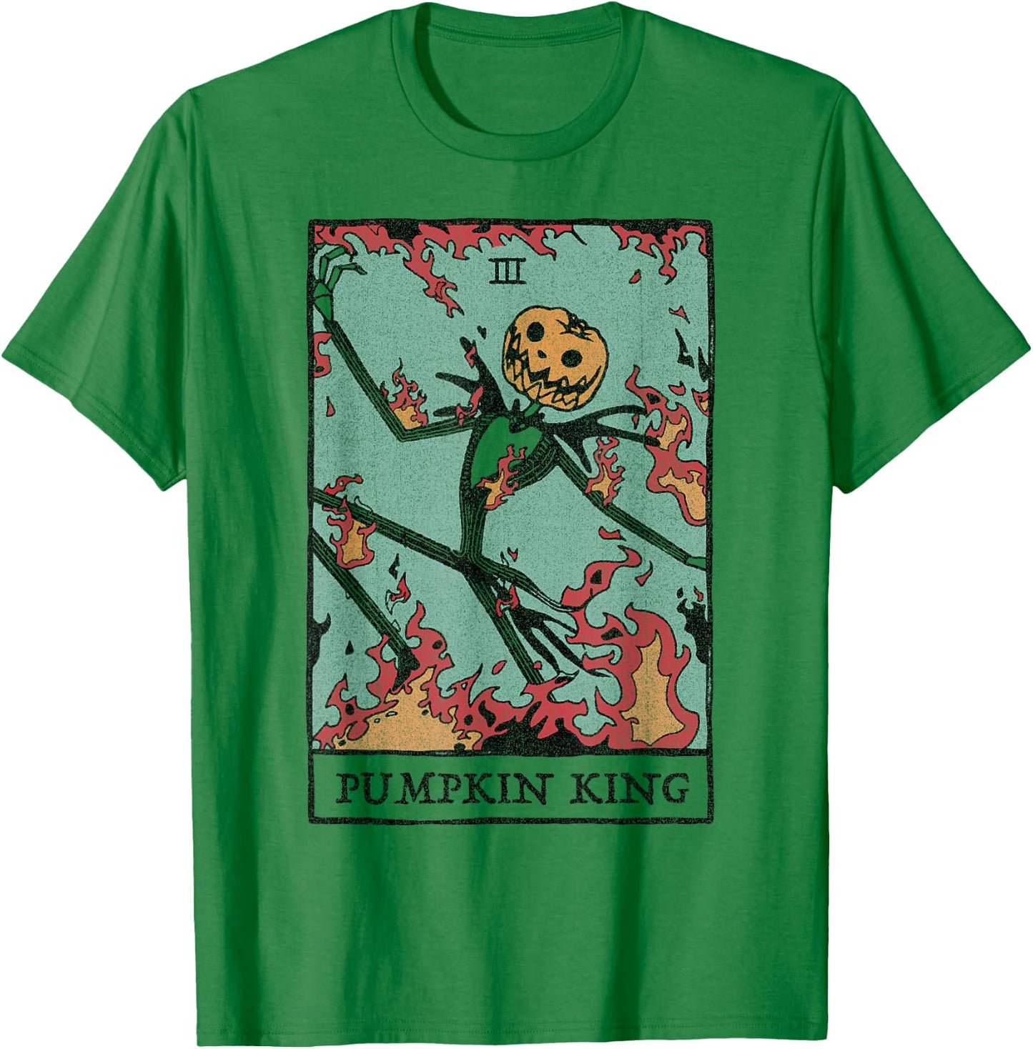 Disney The Nightmare Before Christmas Pumpkin King Tarot T-Shirt - T-Shirt | Irish Green