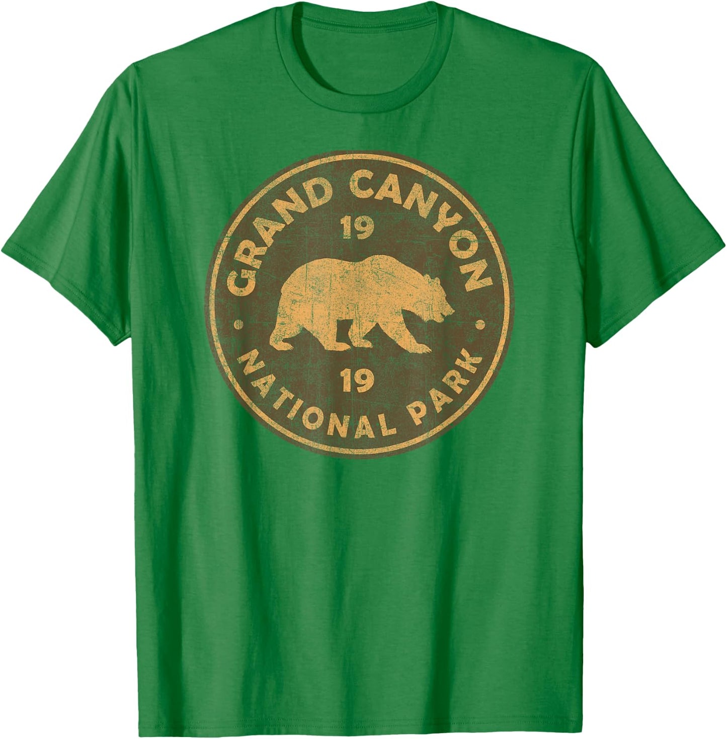 Retro Grand Canyon National Park Arizona Men Kids Hiking T-Shirt - T-Shirt | Irish Green