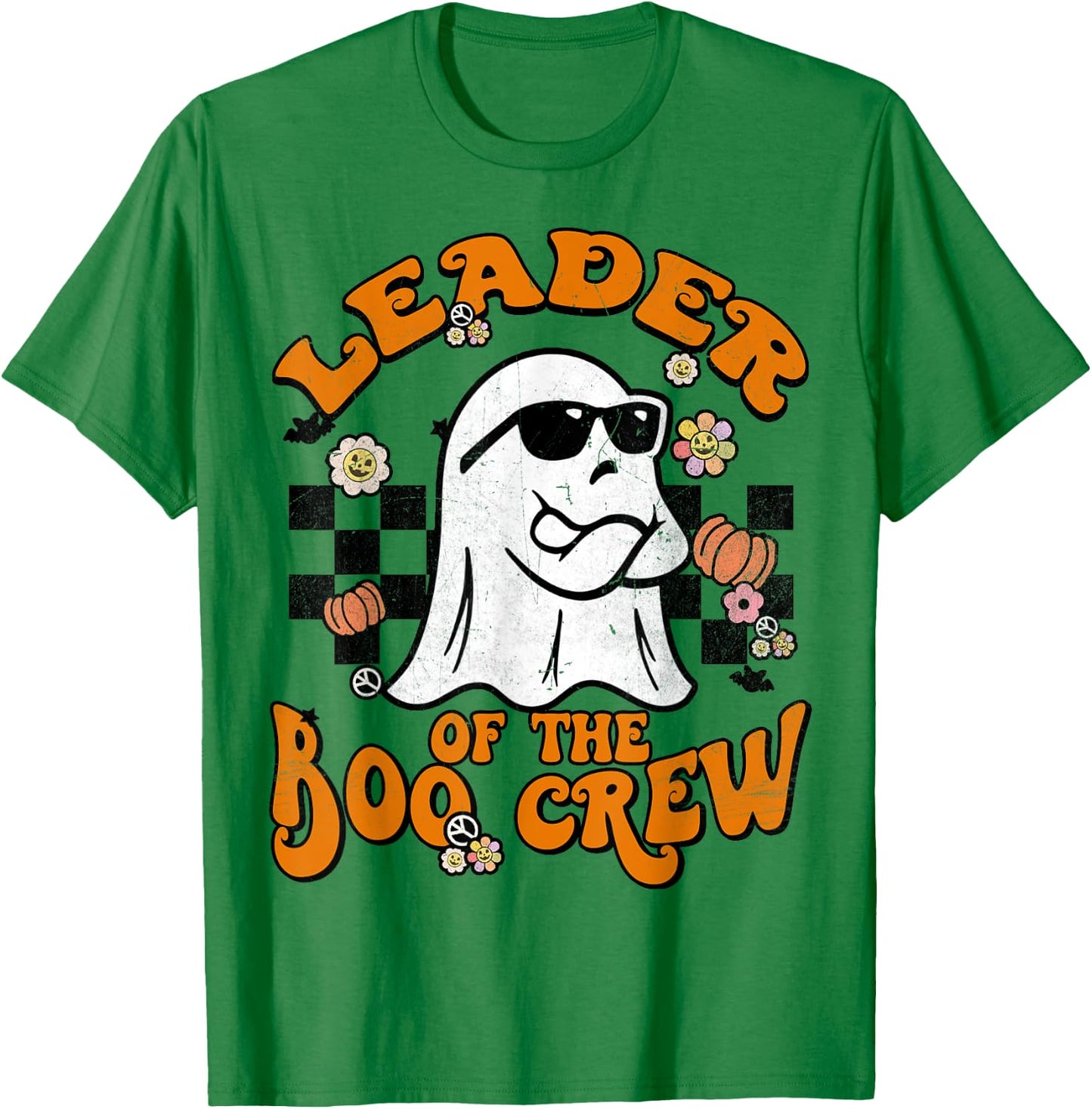 Leader Boo Crew Groovy Matching Family Halloween Men Women T-Shirt - T-Shirt | Irish Green
