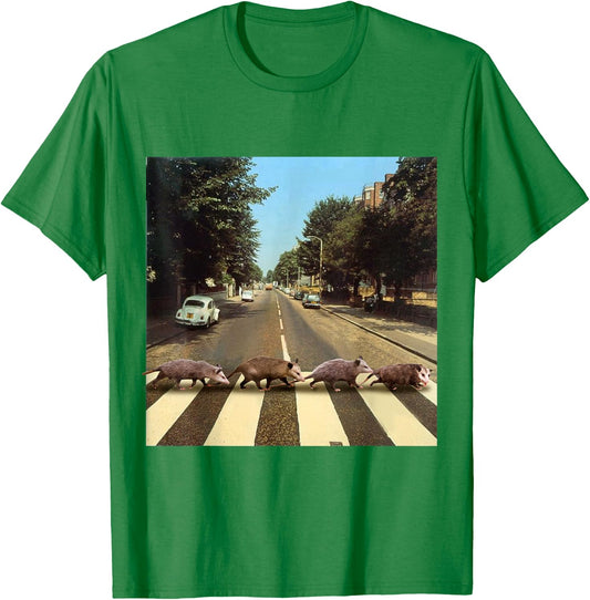 Possums Road Crossing Parody Opposum Lover T-Shirt - T-Shirt | Irish Green