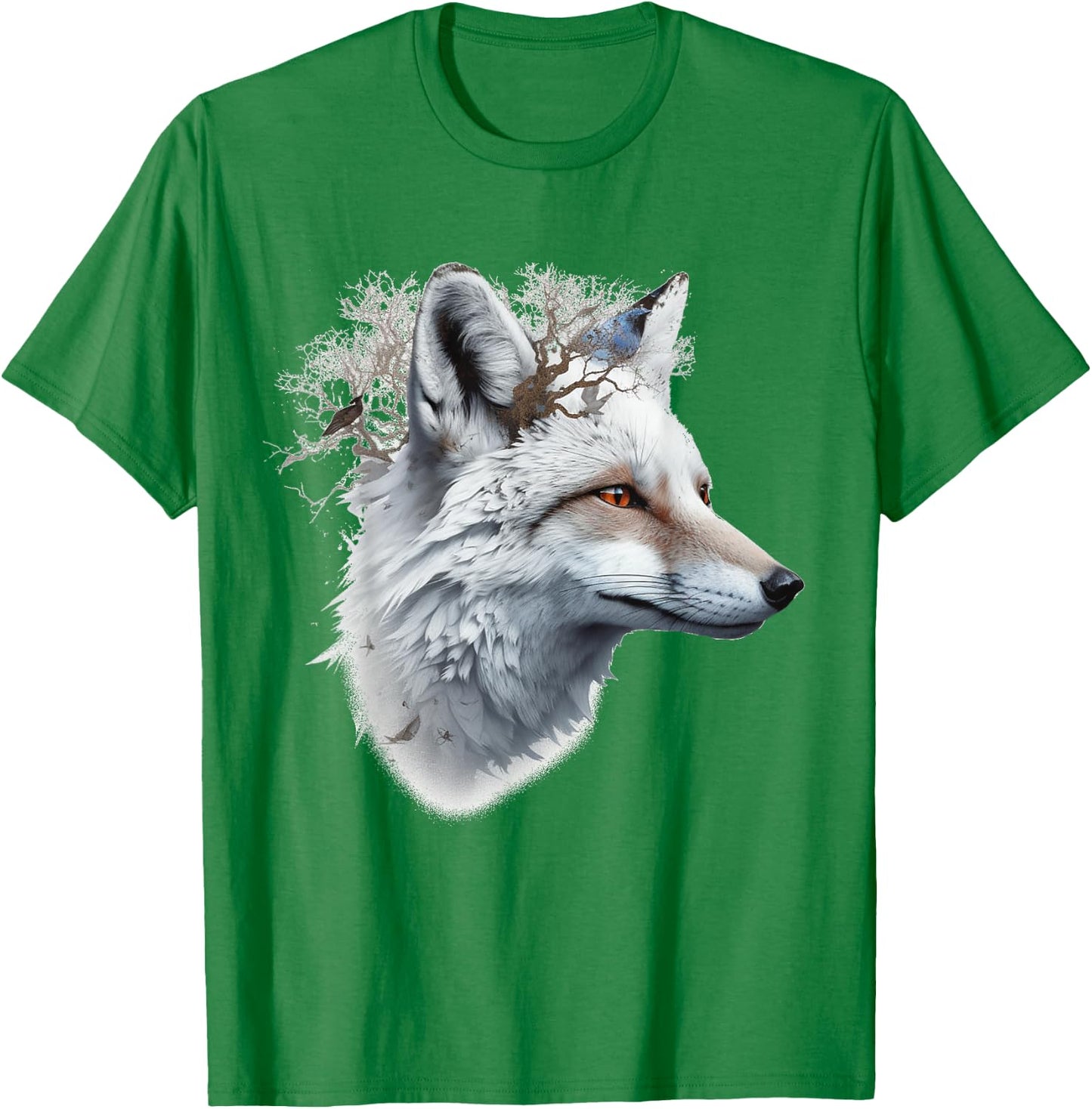 Fox Animal Art - Artwork Fox T-Shirt - T-Shirt | Irish Green