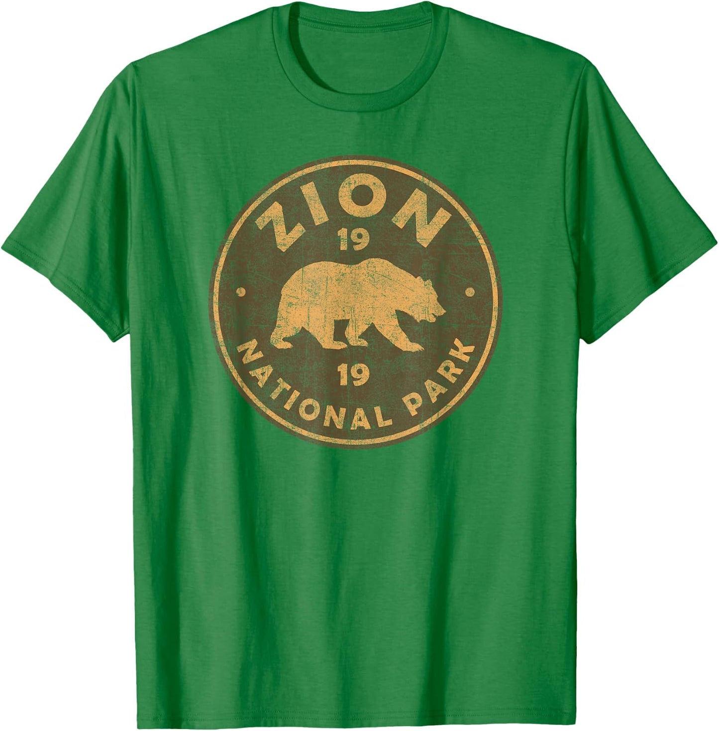 Retro Zion National Park Utah Women Men Kids Hiking Souvenir T-Shirt - T-Shirt | Irish Green