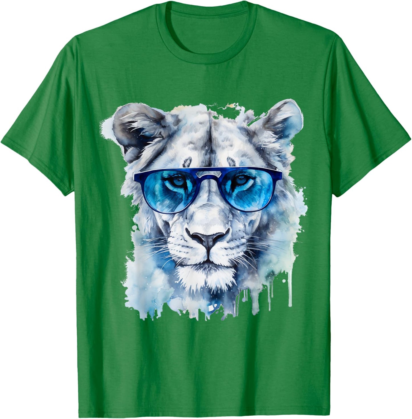 White Lion Artwork - Animal Sunglasses Art Lion T-Shirt - T-Shirt | Irish Green