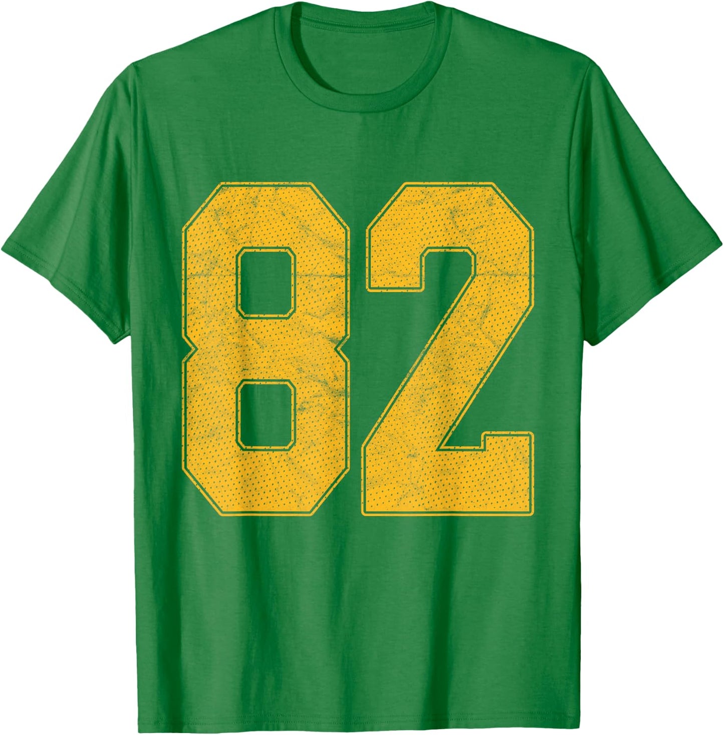 Number 82 Numbered Uniform Sports Team Jersey 82nd Birthday T-Shirt - T-Shirt | Irish Green