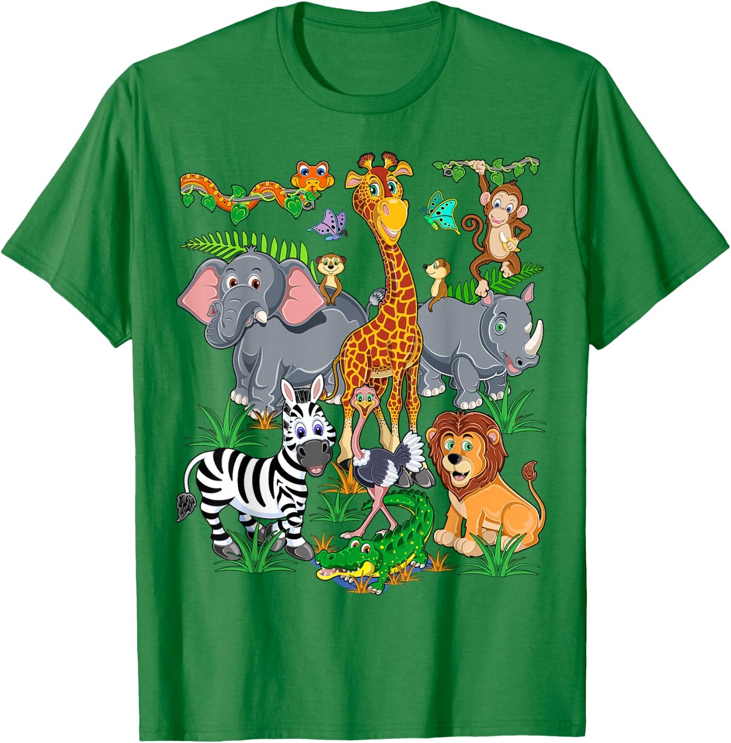 Cute Zoo Animal for Kids Day At The Zoo-Kids Safari Birthday T-Shirt - T-Shirt | Irish Green