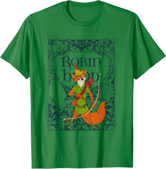 Disney Robin Hood Retro Vintage Distressed Small T-Shirt - T-Shirt | Irish Green