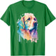 Golden Retriever Face Head Dog Lover Pet Owner Splash Art T-Shirt - T-Shirt | Irish Green