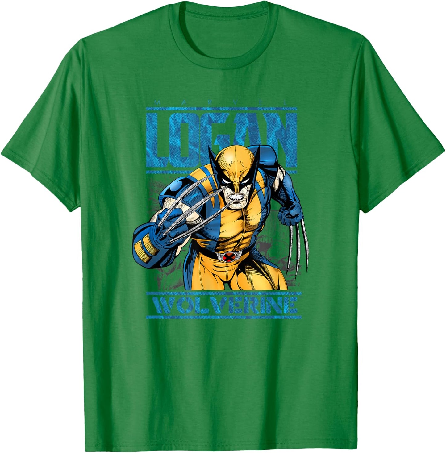 Marvel Wolverine Classic Logan Retro Comic Logo T-Shirt - T-Shirt | Irish Green