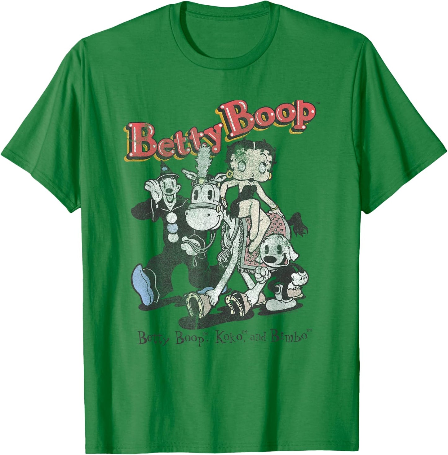 Betty Boop Vintage Betty & Friends Cute Cartoon T-Shirt - T-Shirt | Irish Green