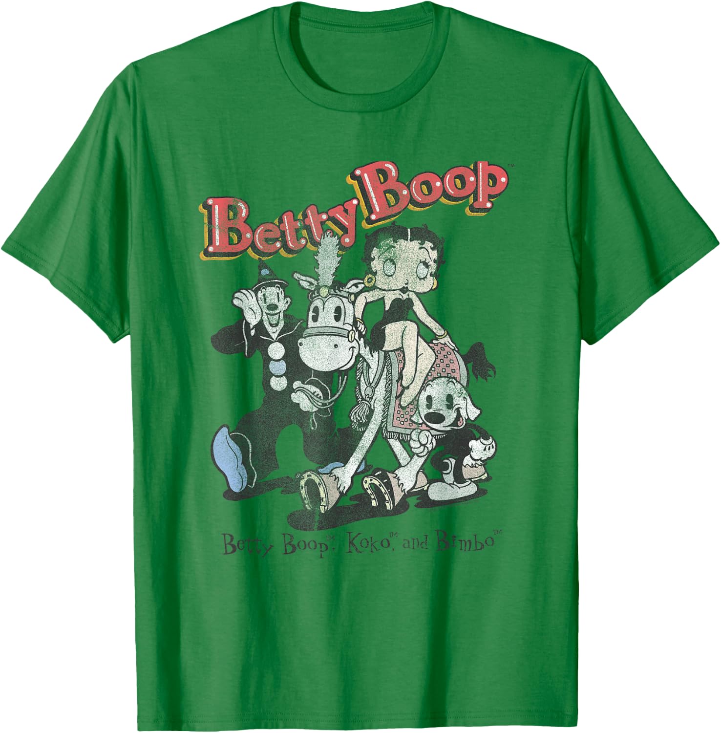 Betty Boop Vintage Betty & Friends Cute Cartoon T-Shirt - T-Shirt | Irish Green