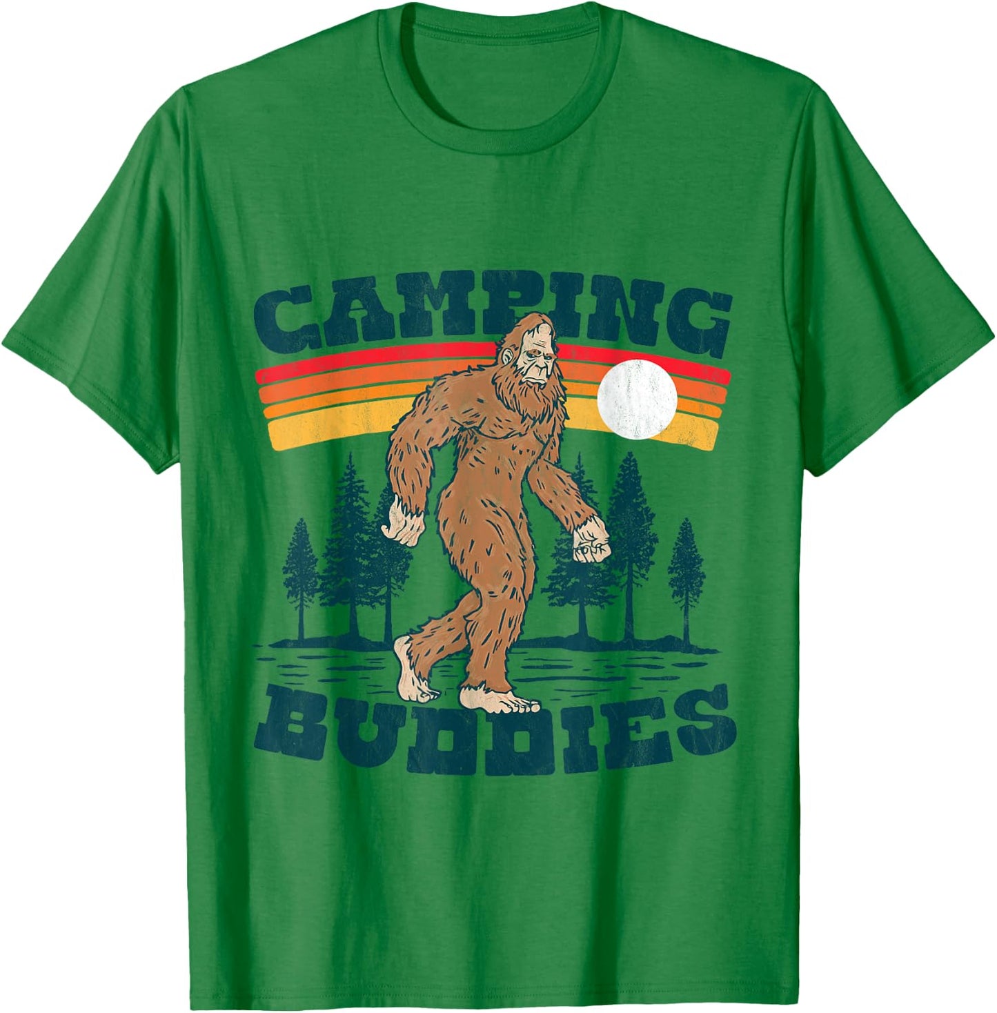 Camping Buddies Funny Camper Bigfoot Group Outdoor Sasquatch T-Shirt - T-Shirt | Irish Green