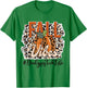 Fall Vibes Leopard Print Dialysis Tech Life Thanksgiving Day T-Shirt - T-Shirt | Irish Green