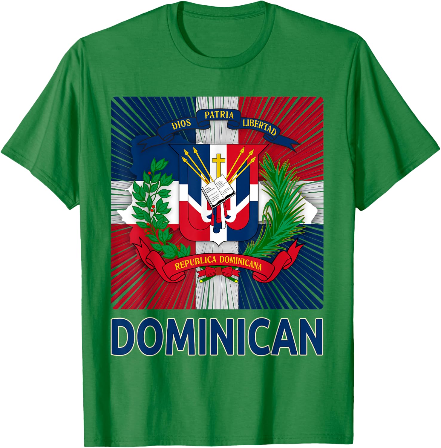 Coat of Arms Republica Dominicana & Dominican Flag Outfit T-Shirt - T-Shirt | Irish Green