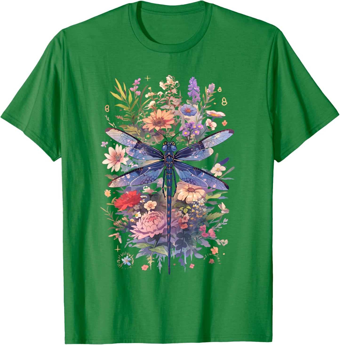 Beautiful Dragonfly Watercolor Art Insect Lover Earth Day T-Shirt - T-Shirt | Irish Green