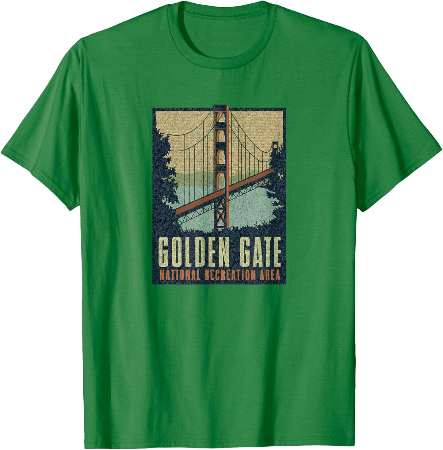 Golden Gate National Recreation Area Bridge Vintage T-Shirt - T-Shirt | Irish Green