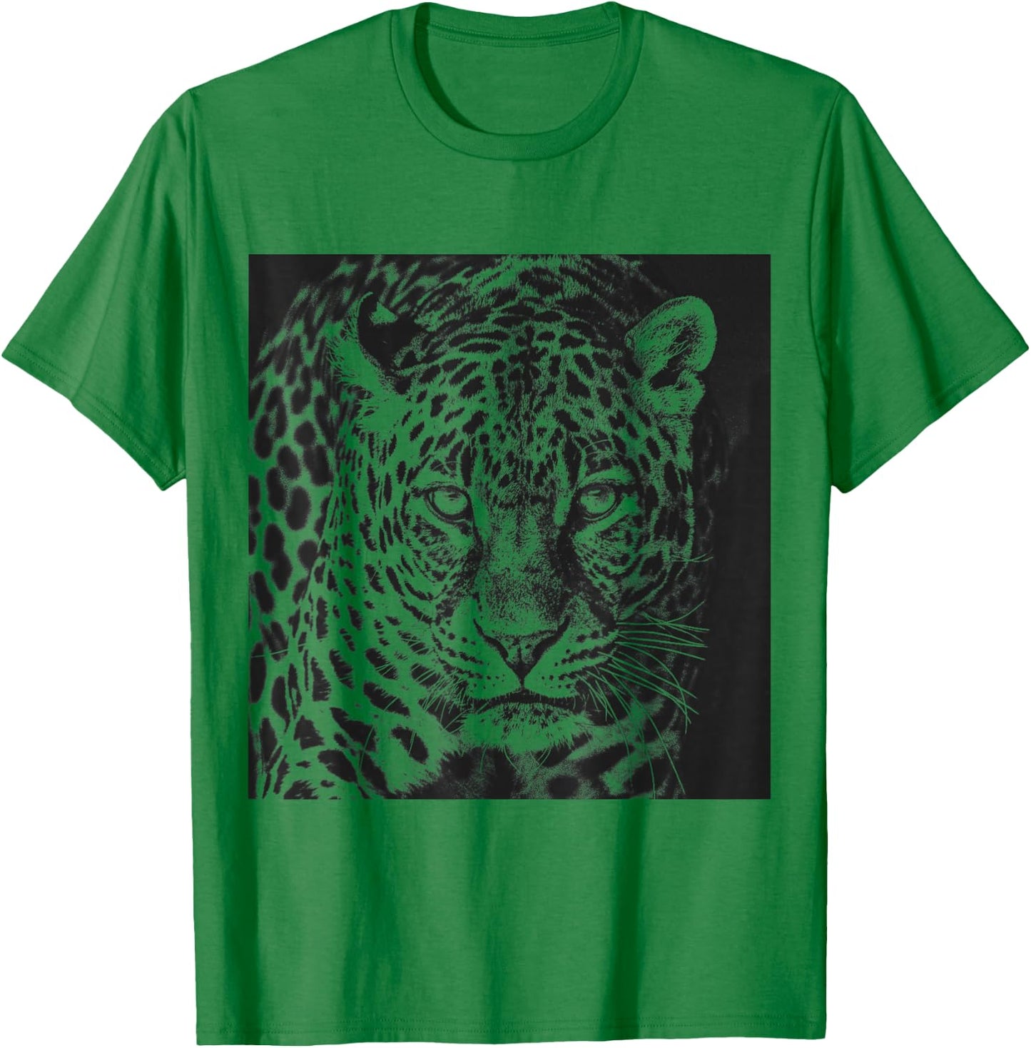 Snow Leopard Cheetah Jaguar Panther Cat Face Gift T-Shirt - T-Shirt | Irish Green