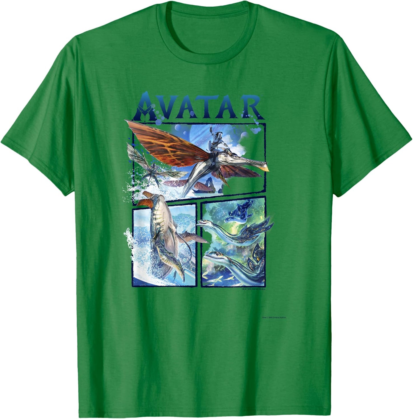 Avatar: The Way of Water Air And Sea Flight Panels T-Shirt - T-Shirt | Irish Green