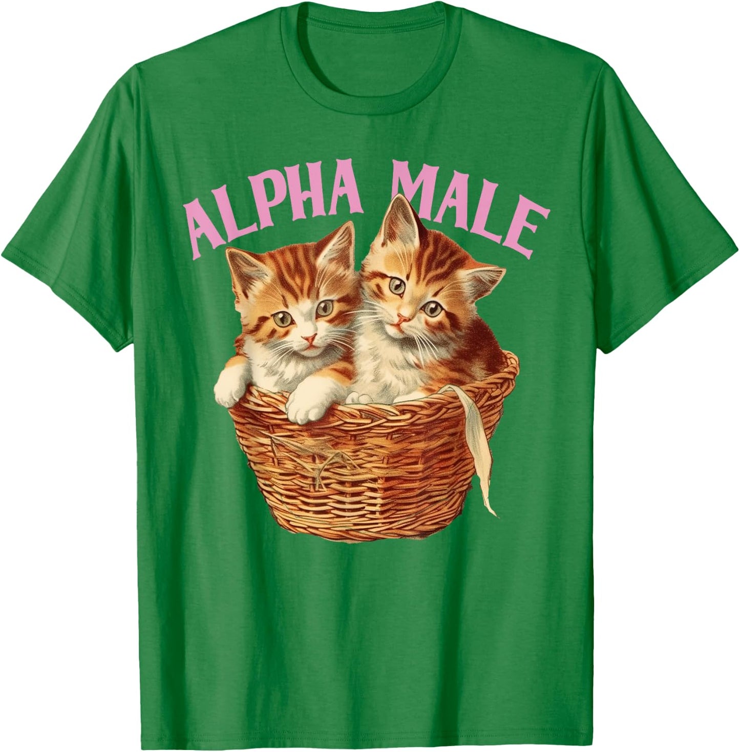 Funny Ironic Alpha Cat Male Kitten Joke Weird Y2K Humor T-Shirt - T-Shirt | Irish Green