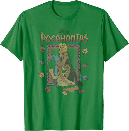 Disney Pocahontas Colors of The Wind Vintage Movie Poster T-Shirt - T-Shirt | Irish Green