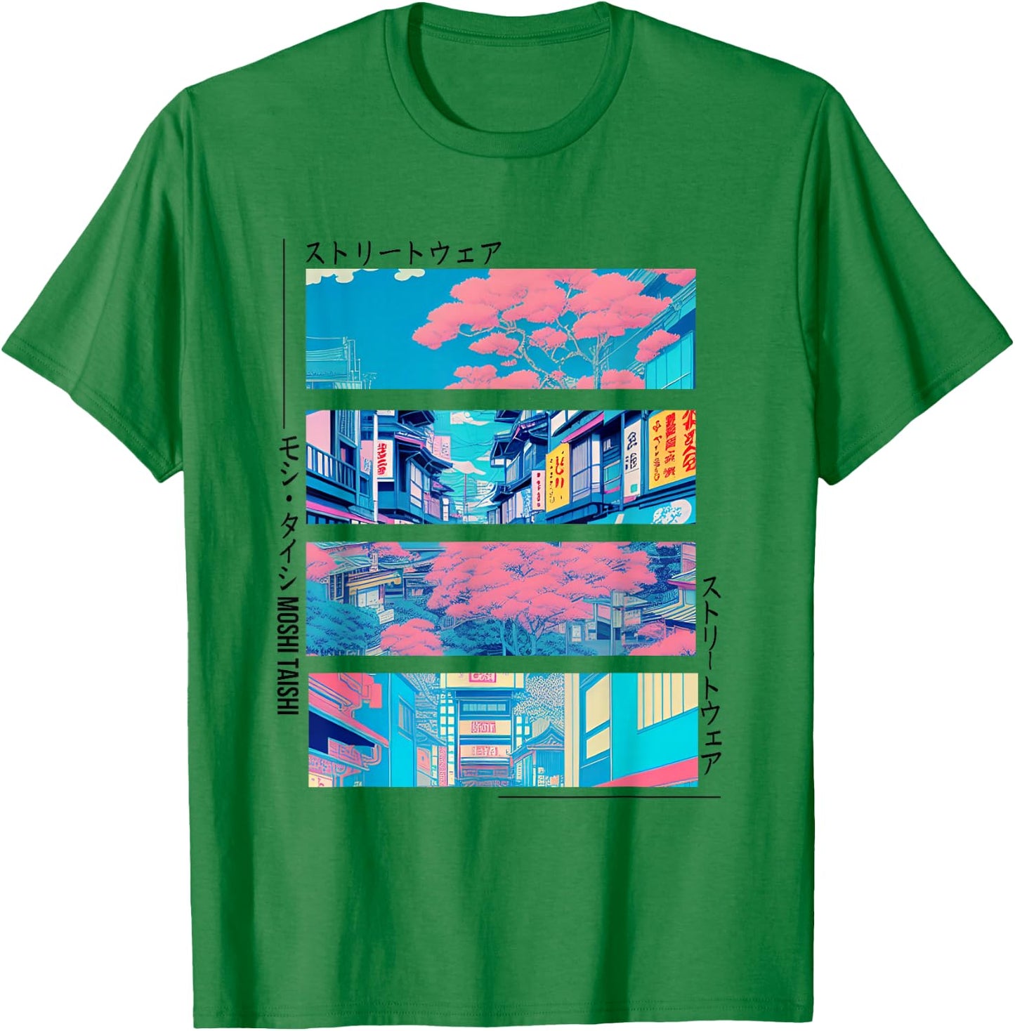 Retro Lofi Tokyo Japanese Streetwear Aesthetic Graphic T-Shirt - T-Shirt | Irish Green