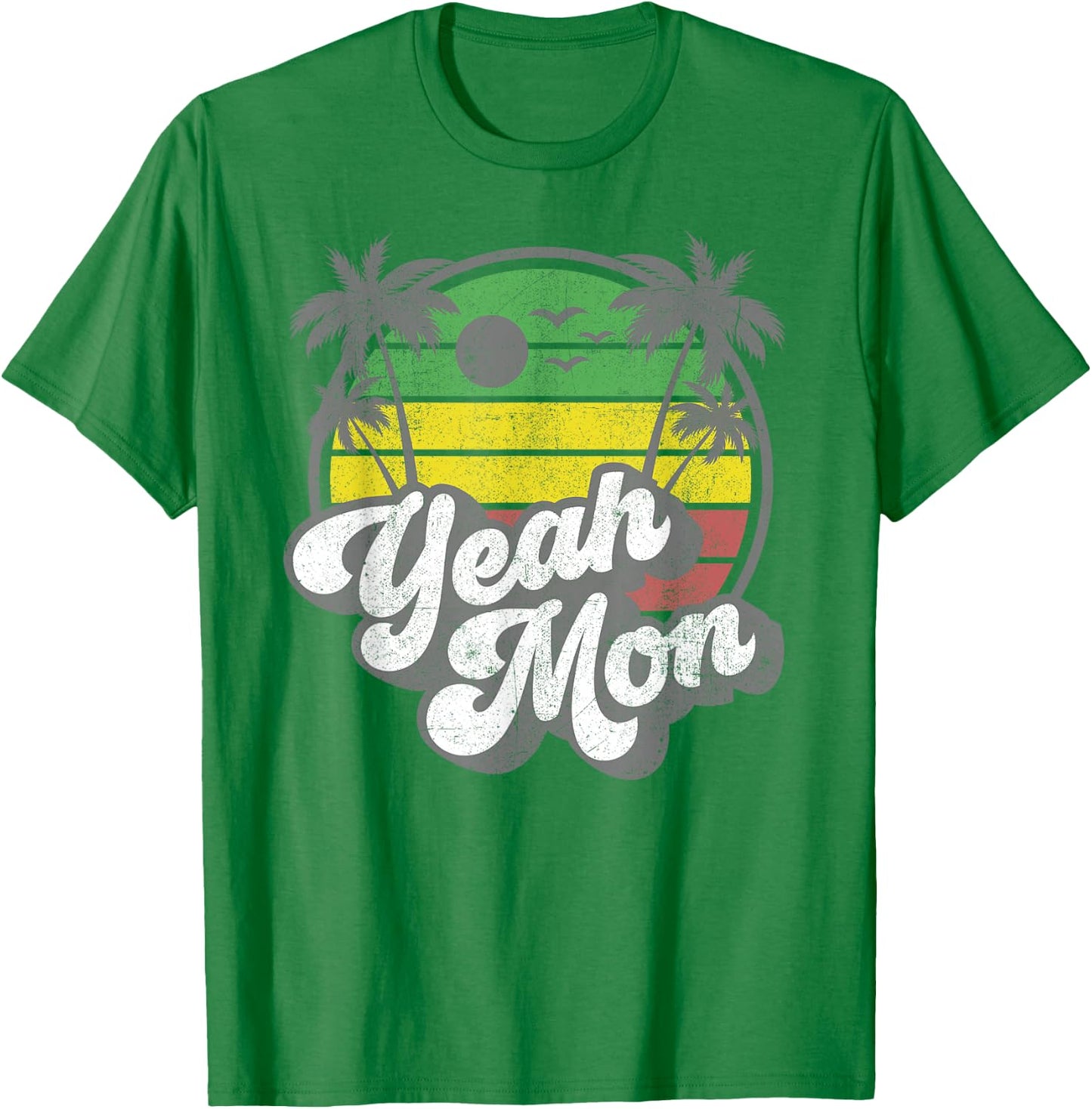 Yeah Mon Vintage Jamaica Reggae Jamaican Vacation Retro Small T-Shirt - T-Shirt | Irish Green