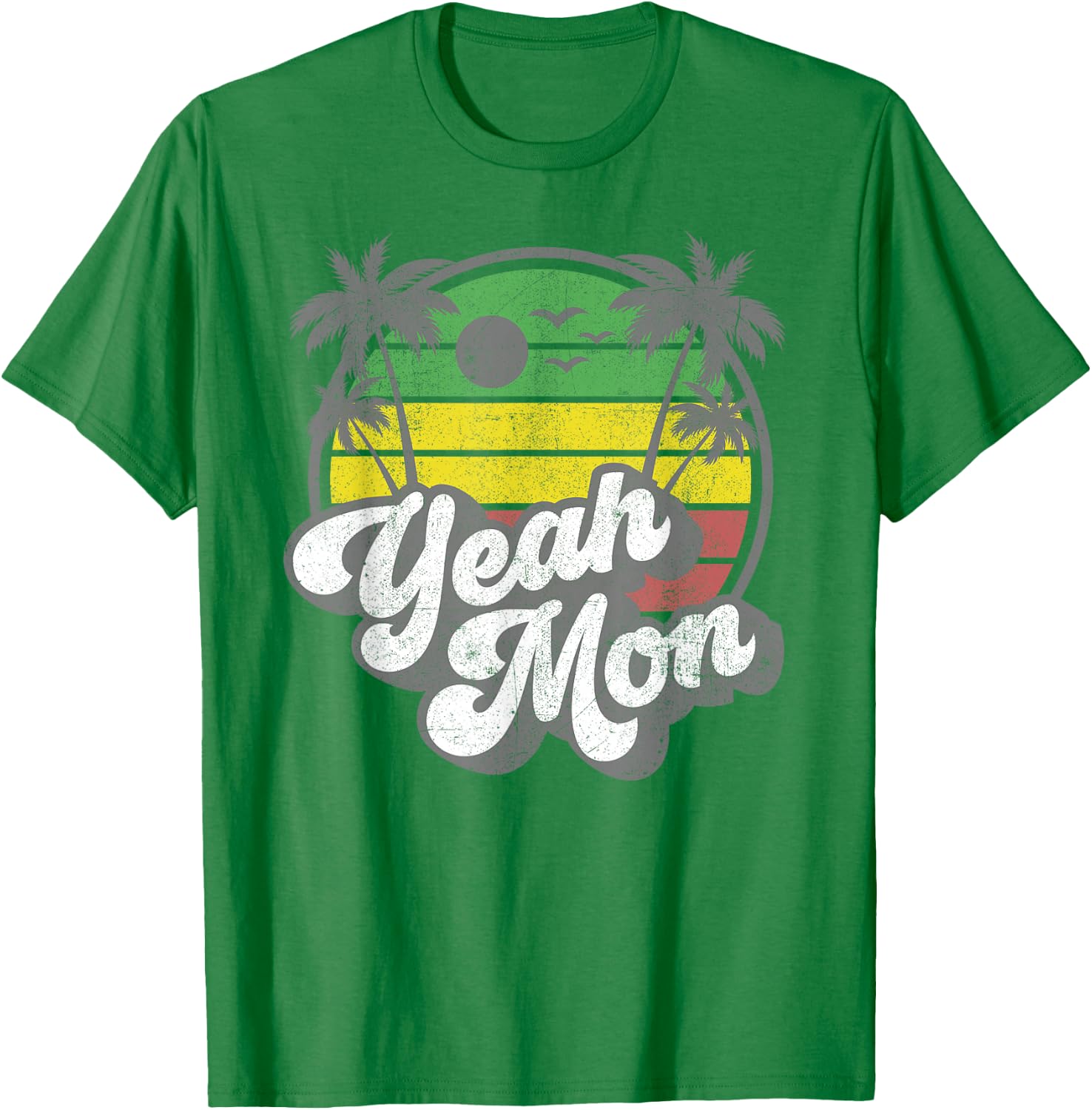 Yeah Mon Vintage Jamaica Reggae Jamaican Vacation Retro Small T-Shirt - T-Shirt | Irish Green