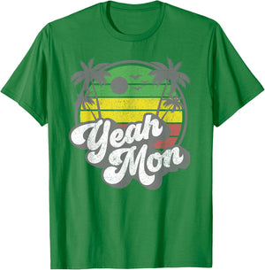 Yeah Mon Vintage Jamaica Reggae Jamaican Vacation Retro Small T-Shirt - T-Shirt | Irish Green
