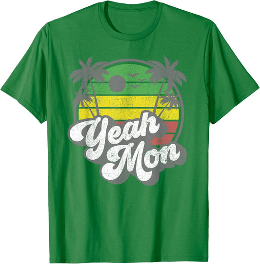Yeah Mon Vintage Jamaica Reggae Jamaican Vacation Retro Small T-Shirt - T-Shirt | Irish Green