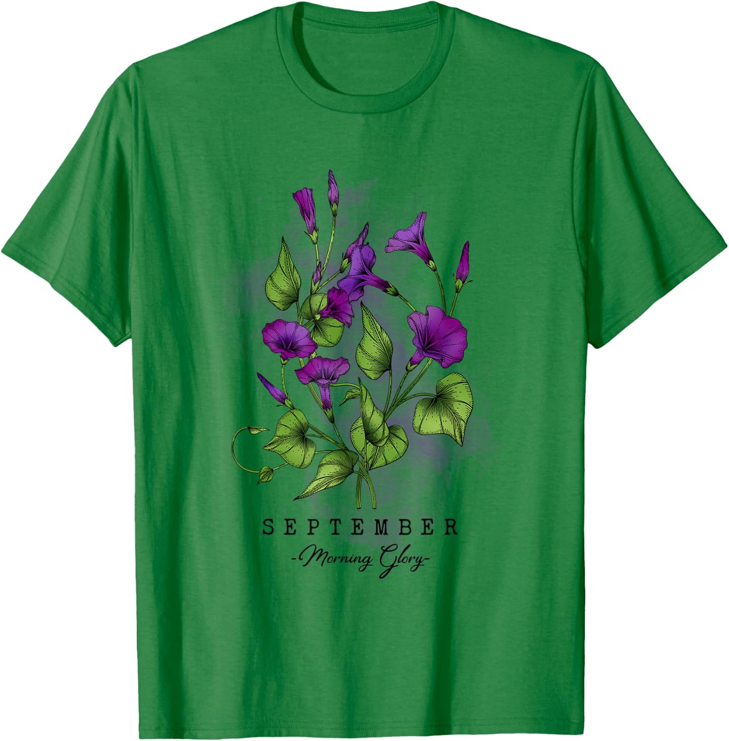 Birth Month Flowers September Morning Glory Women Girls T-Shirt - T-Shirt | Irish Green