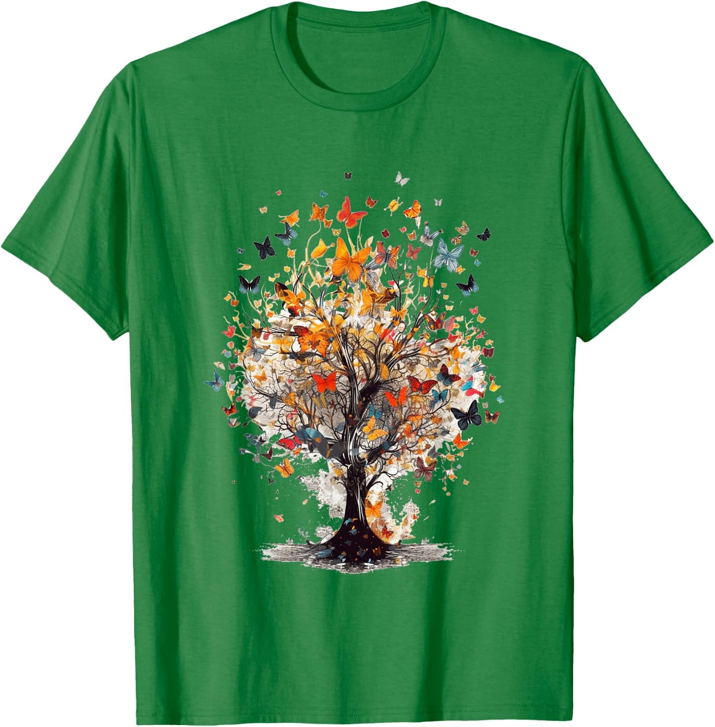 Beautiful Butterfly Tree | Nature Lover Colorful Girls Women T-Shirt - T-Shirt | Irish Green