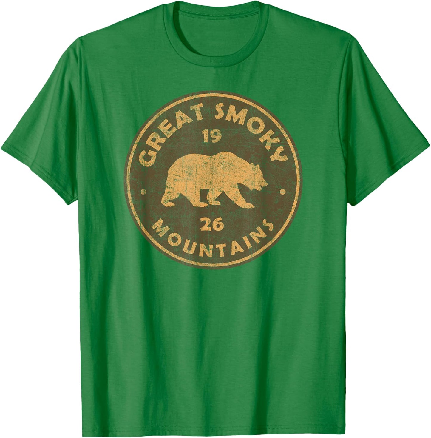 Retro Bear Great Smoky Mountains National Park Hiking T-Shirt - T-Shirt | Irish Green