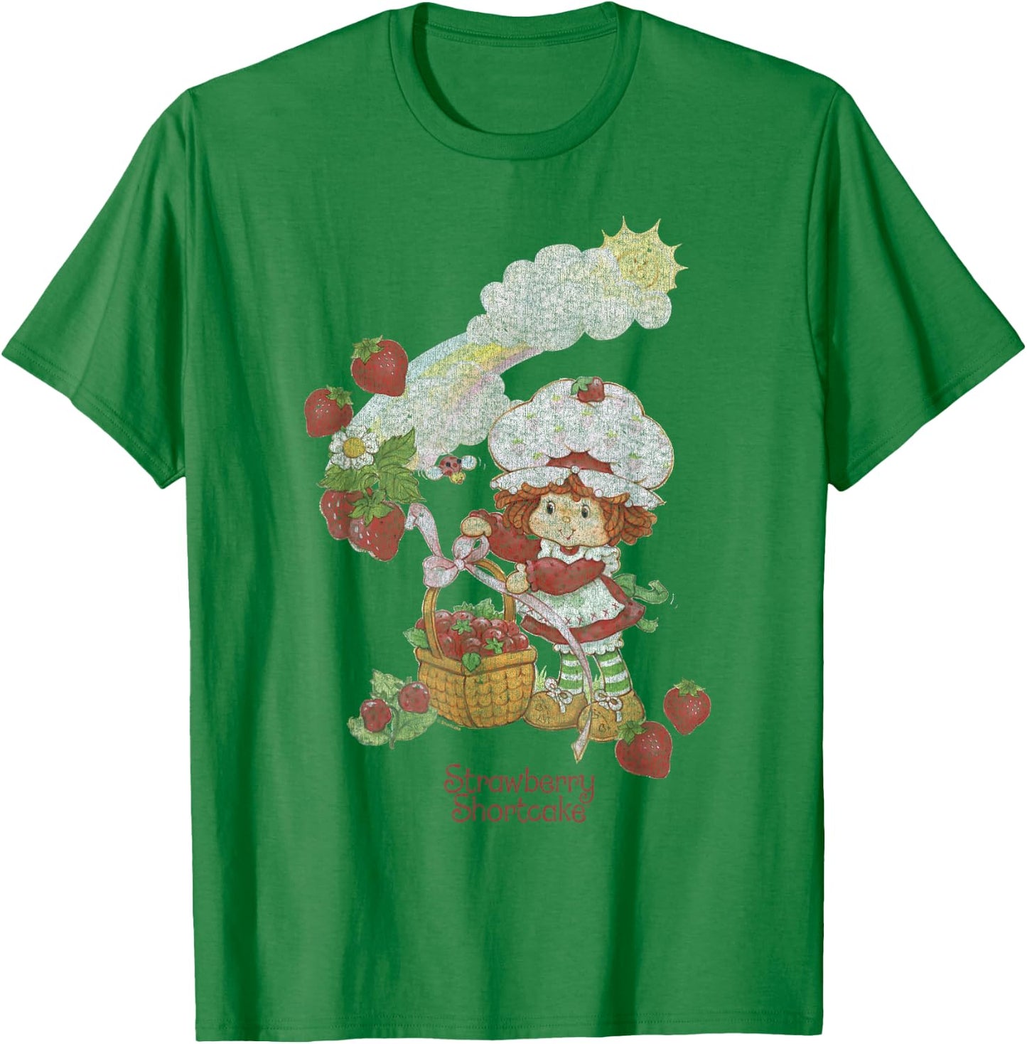 Strawberry Shortcake Rainbow Full Berry Basket Poster T-Shirt - T-Shirt | Irish Green