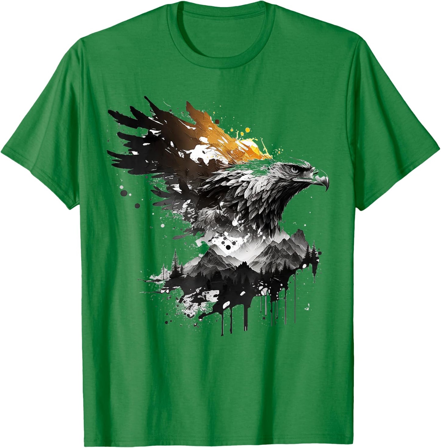 Art eagle bird motif animal T-Shirt - T-Shirt | Irish Green