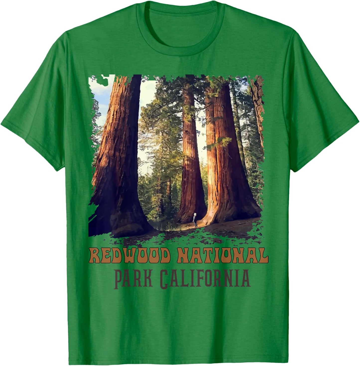Redwoods Humboldt State Park Redwoods California T-Shirt - T-Shirt | Irish Green