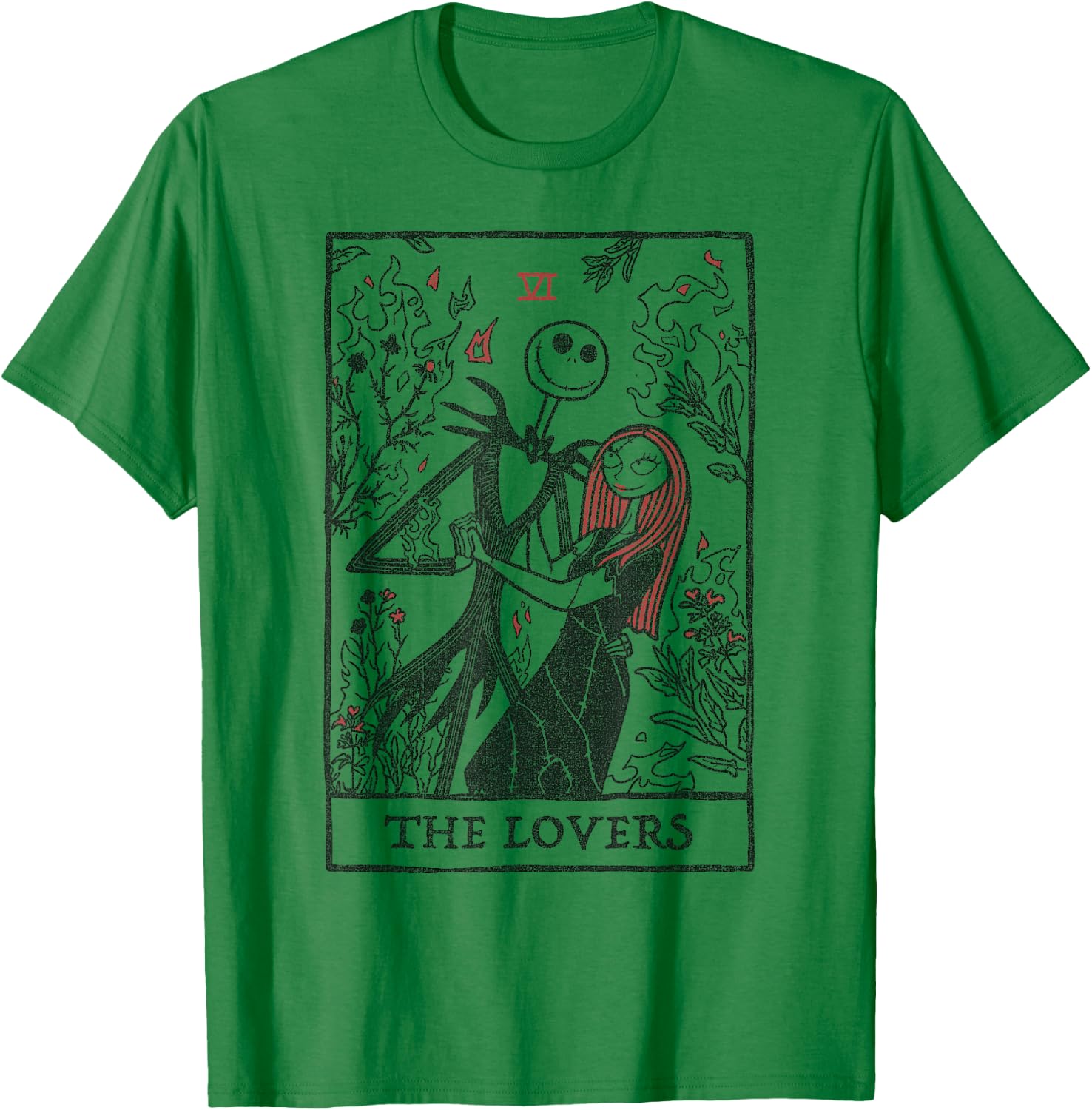 Disney The Nightmare Before Christmas Jack and Sally Tarot T-Shirt - T-Shirt | Irish Green