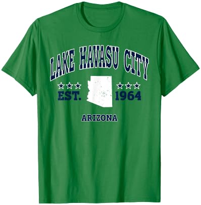 Lake Havasu City Arizona AZ Vintage Athletic Navy T-Shirt - T-Shirt | Irish Green