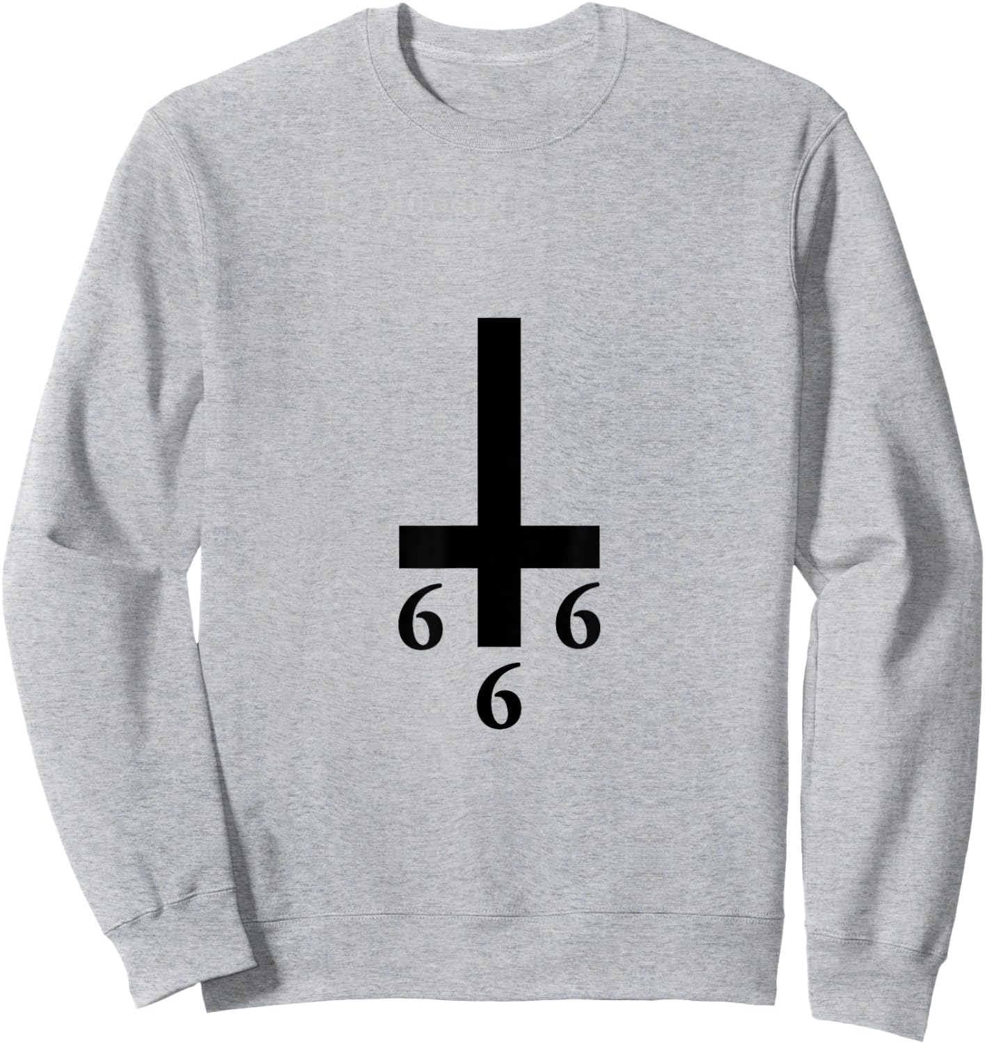Inverted Cross 666 Upside Down Satan Antichrist Atheist Sweatshirt - Sweatshirt | Ash