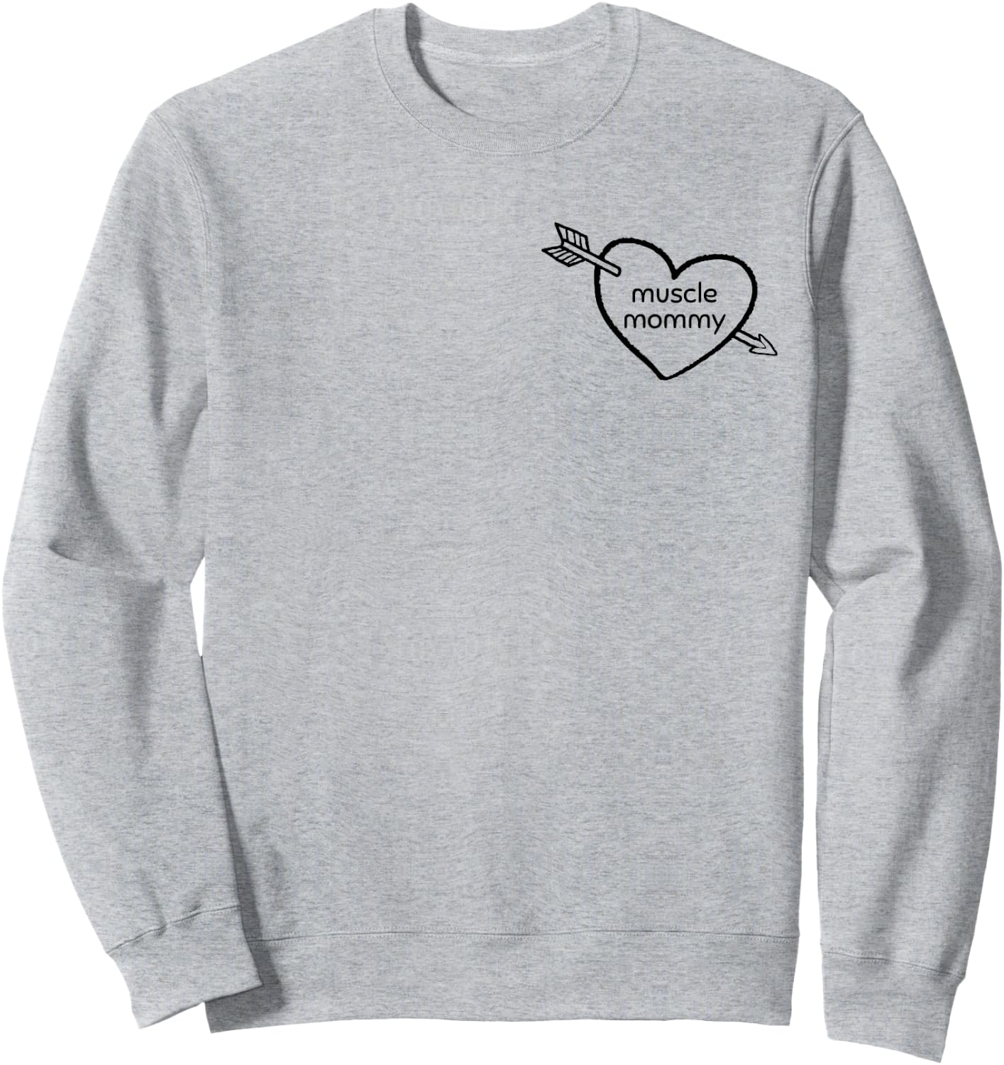 Muscle Mommy Gym Pump Cover Heart Weightlifting Sweatshirt - Sweatshirt | Ash