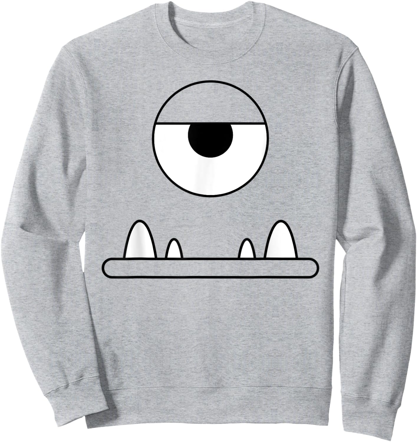 Funny Cute Monster Face One Eyeball Easy Halloween Costume Sweatshirt - Sweatshirt | Ash