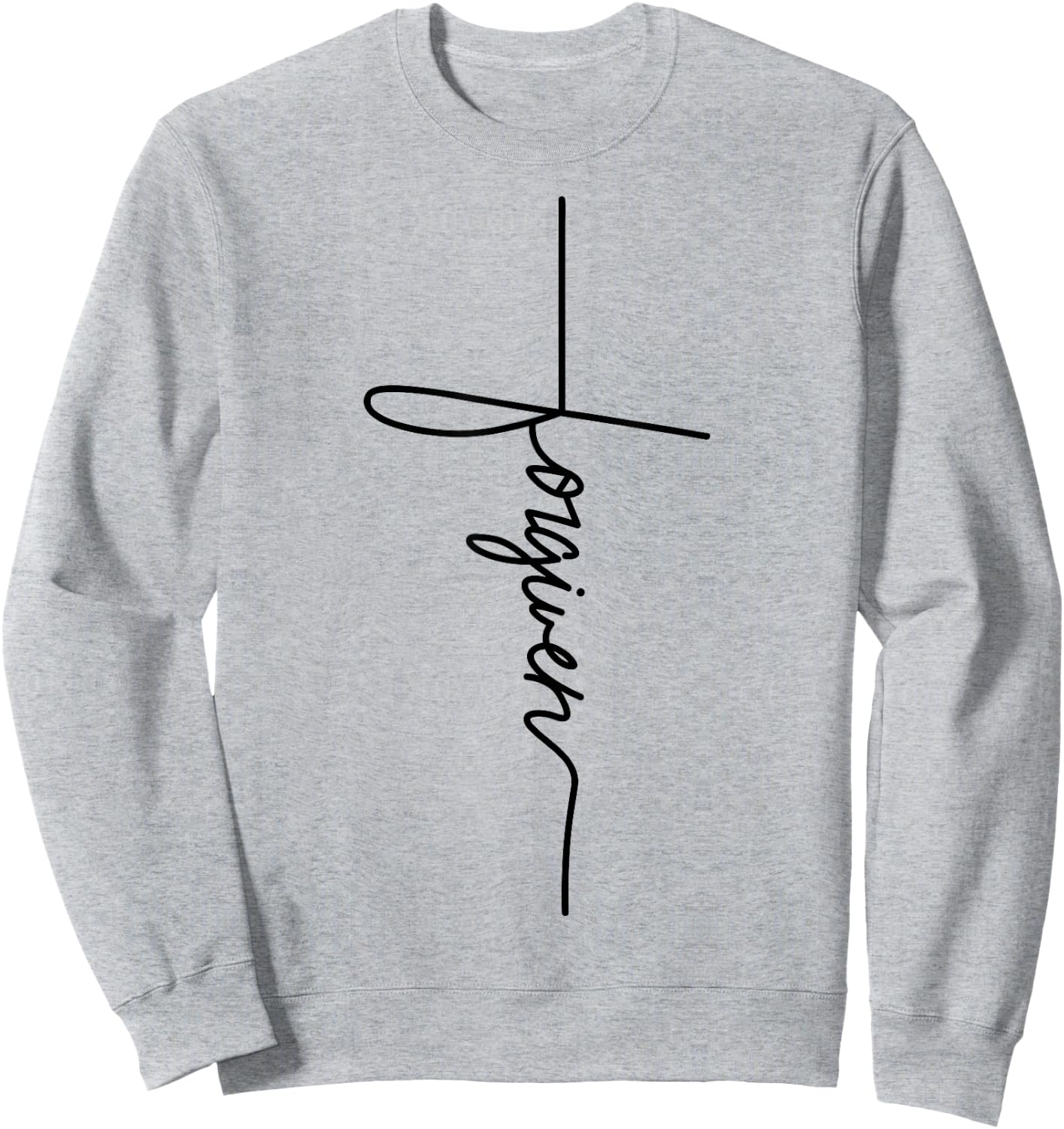 Forgiven Jesus christian Inspirational Men Youth Sweatshirt - Sweatshirt | Ash