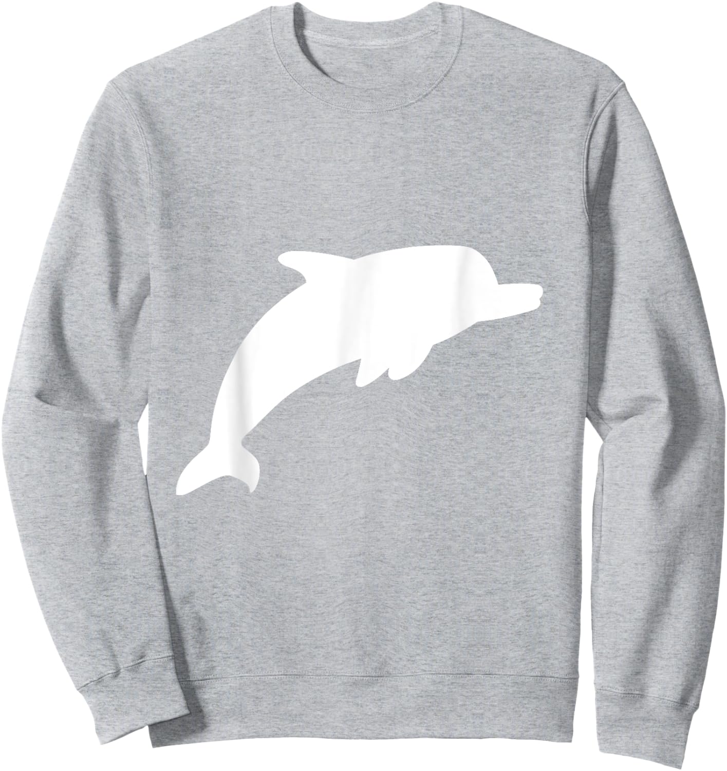 White Dolphin Silhouette Vintage Retro Fashion Zoo Animal Sweatshirt - Sweatshirt | Ash