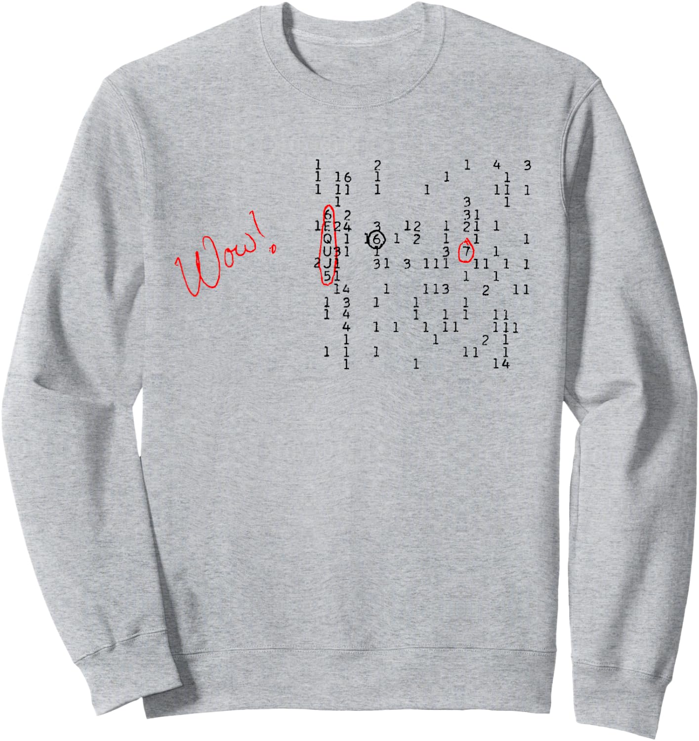 WOW! signal 6EQUJ5 15 Aug 1977 Big Ear SETI ET alien (dark) Sweatshirt - Sweatshirt | Ash
