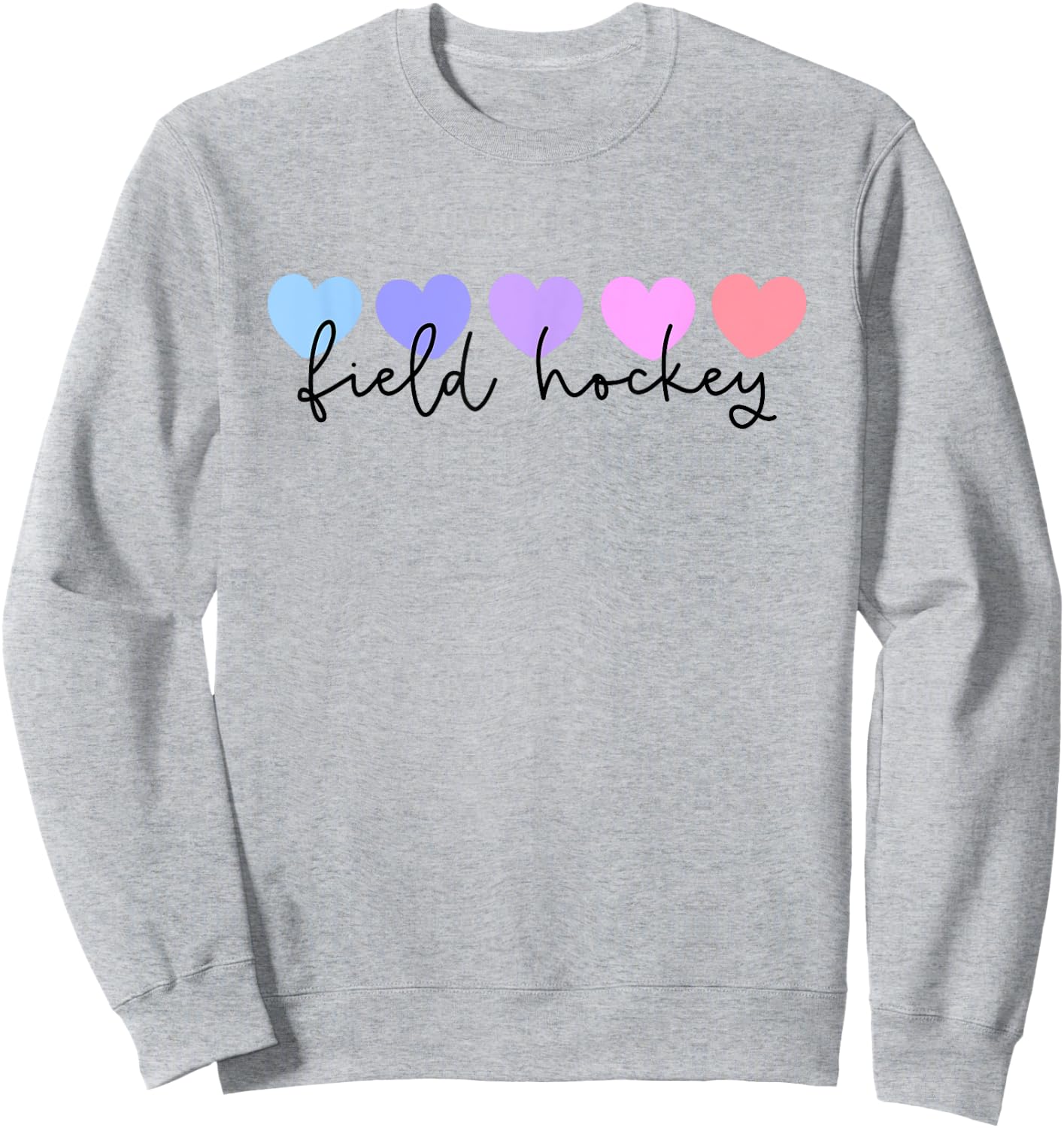 Field Hockey Lover Heart Women or Girls Sweatshirt - Sweatshirt | Ash