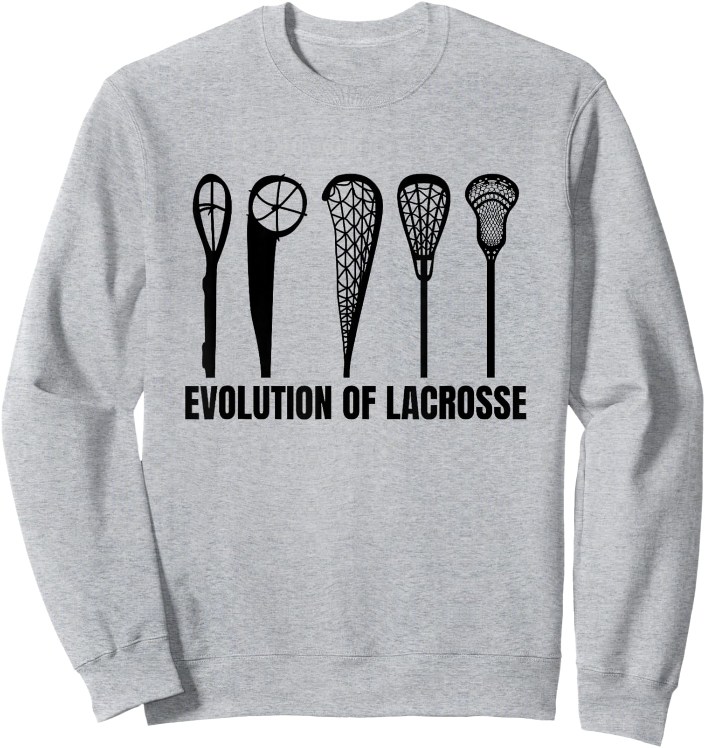 Evolution Of Lacrosse Sticks Lacrosse Lover Intercrosse Sweatshirt - Sweatshirt | Ash