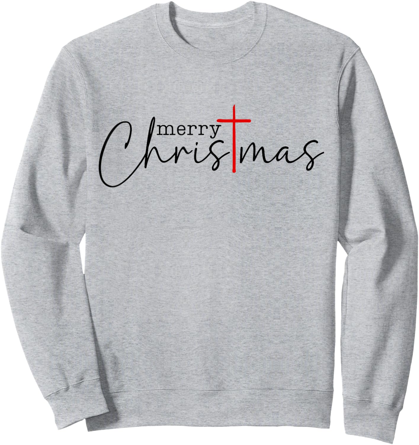 Merry Christmas Cross Christ Xmas Costume Sweatshirt - Sweatshirt | Ash