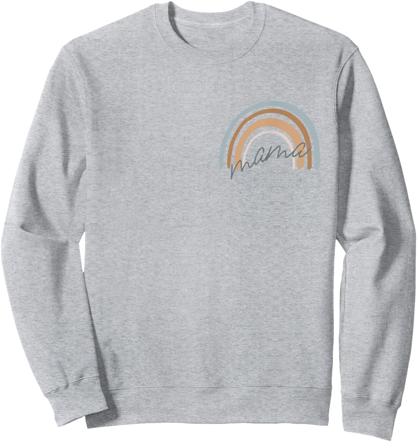 Vintage Boho Rainbow Mama Girl Mom Cute Mother's Day Gift Sweatshirt - Sweatshirt | Ash