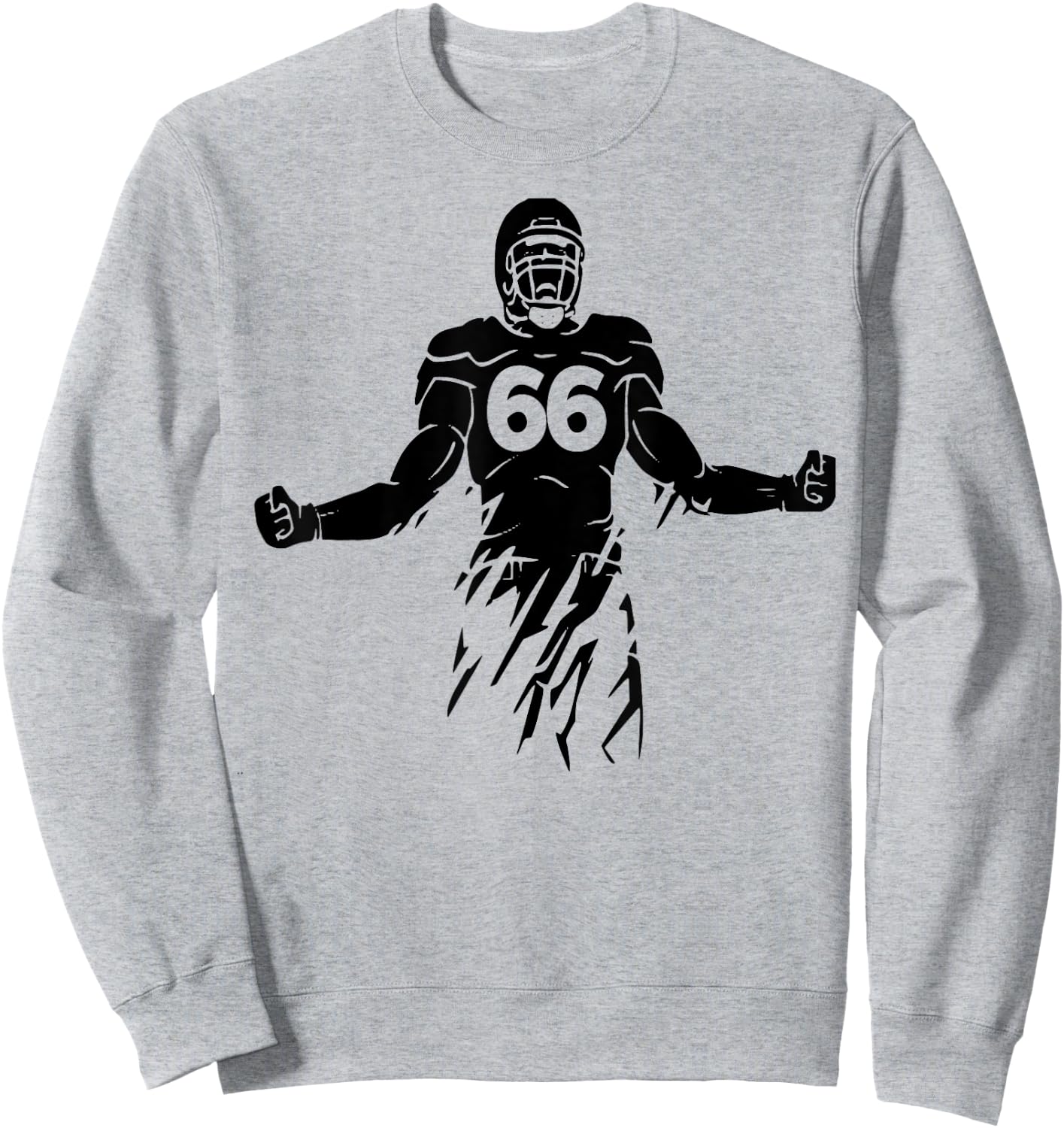 Football Number 66, My Favorite Football Players Number Sweatshirt - Sweatshirt | Ash