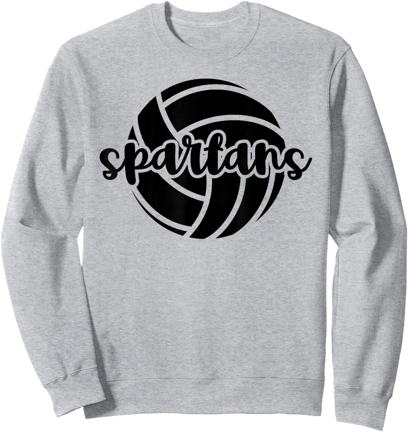 Spartans Volleyball Team Mascot School Spirit Game Night Sweatshirt - Sweatshirt | Ash