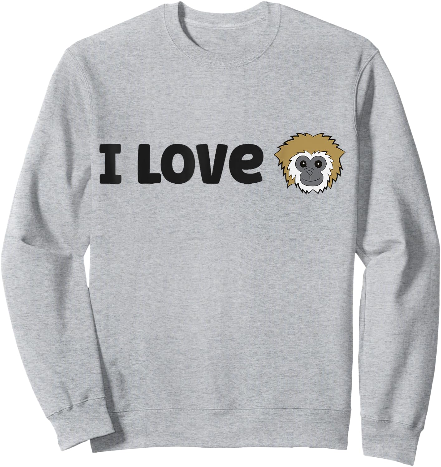 I Love Gibbon Monkeys Sweatshirt - Sweatshirt | Ash